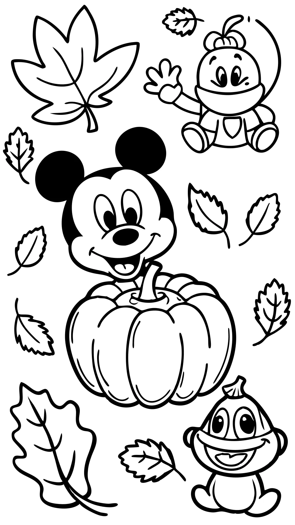 Páginas para colorear de Disney Fall